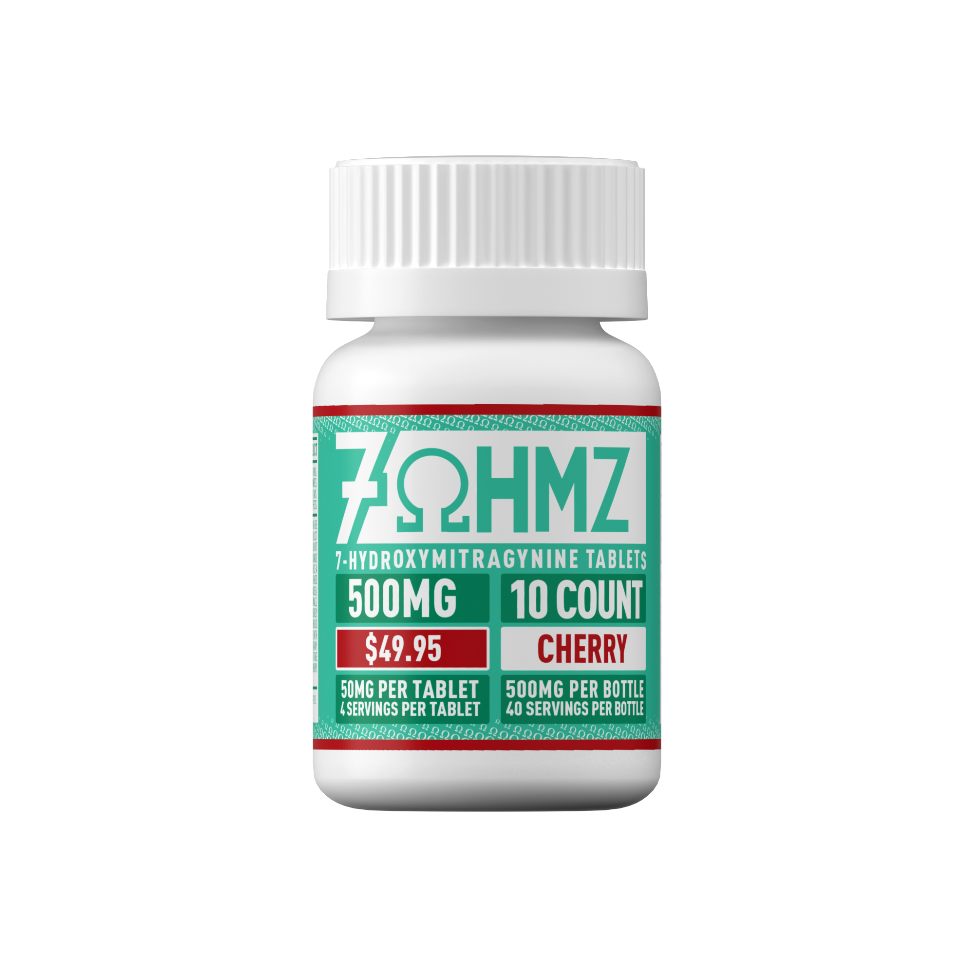7OHMZ 50mg Tablets - Blue Razz, Cherry, Strawberry, Original (10ct / 30ct / 100ct Bottle)