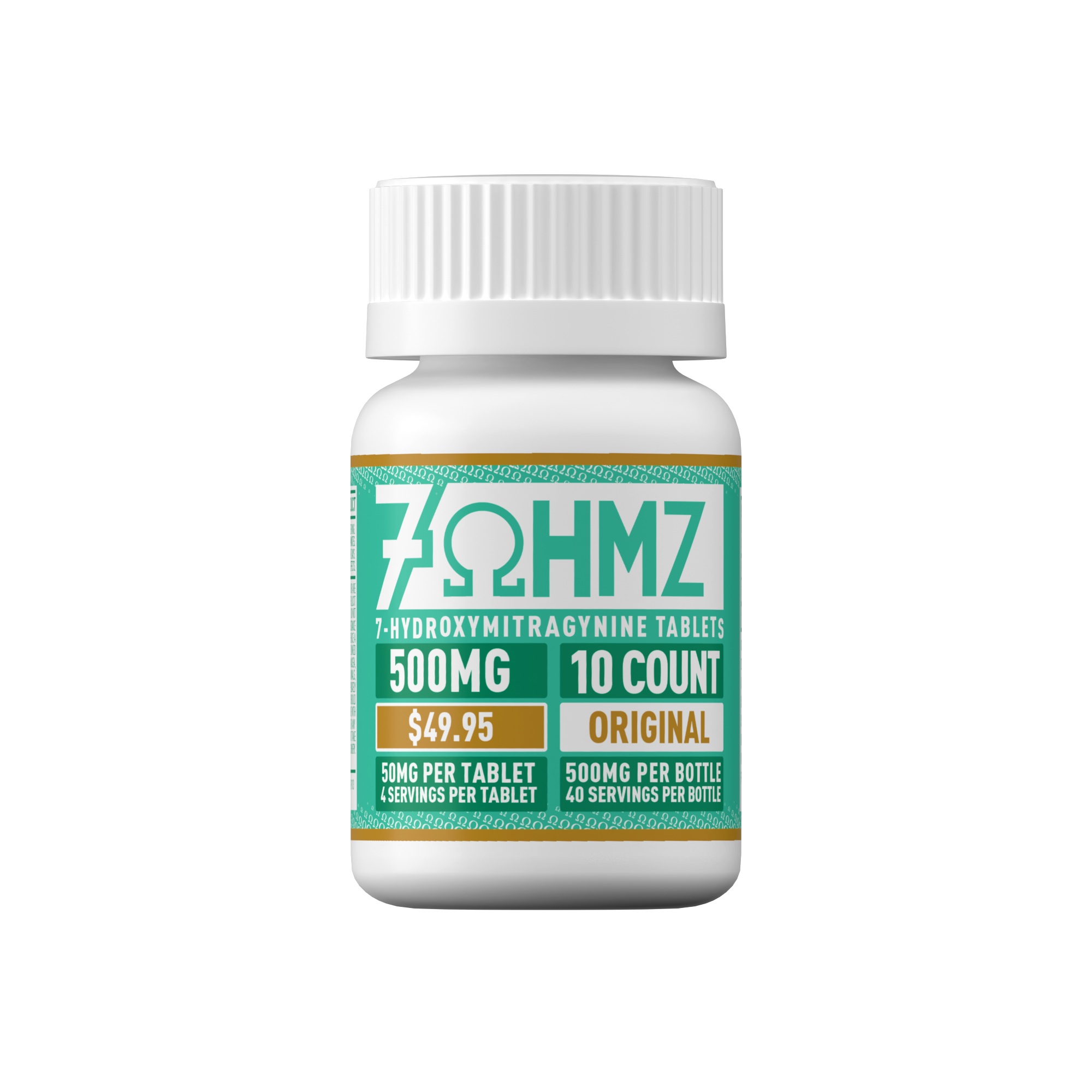7OHMZ 50mg Tablets - Blue Razz, Cherry, Strawberry, Original (10ct / 30ct / 100ct Bottle)