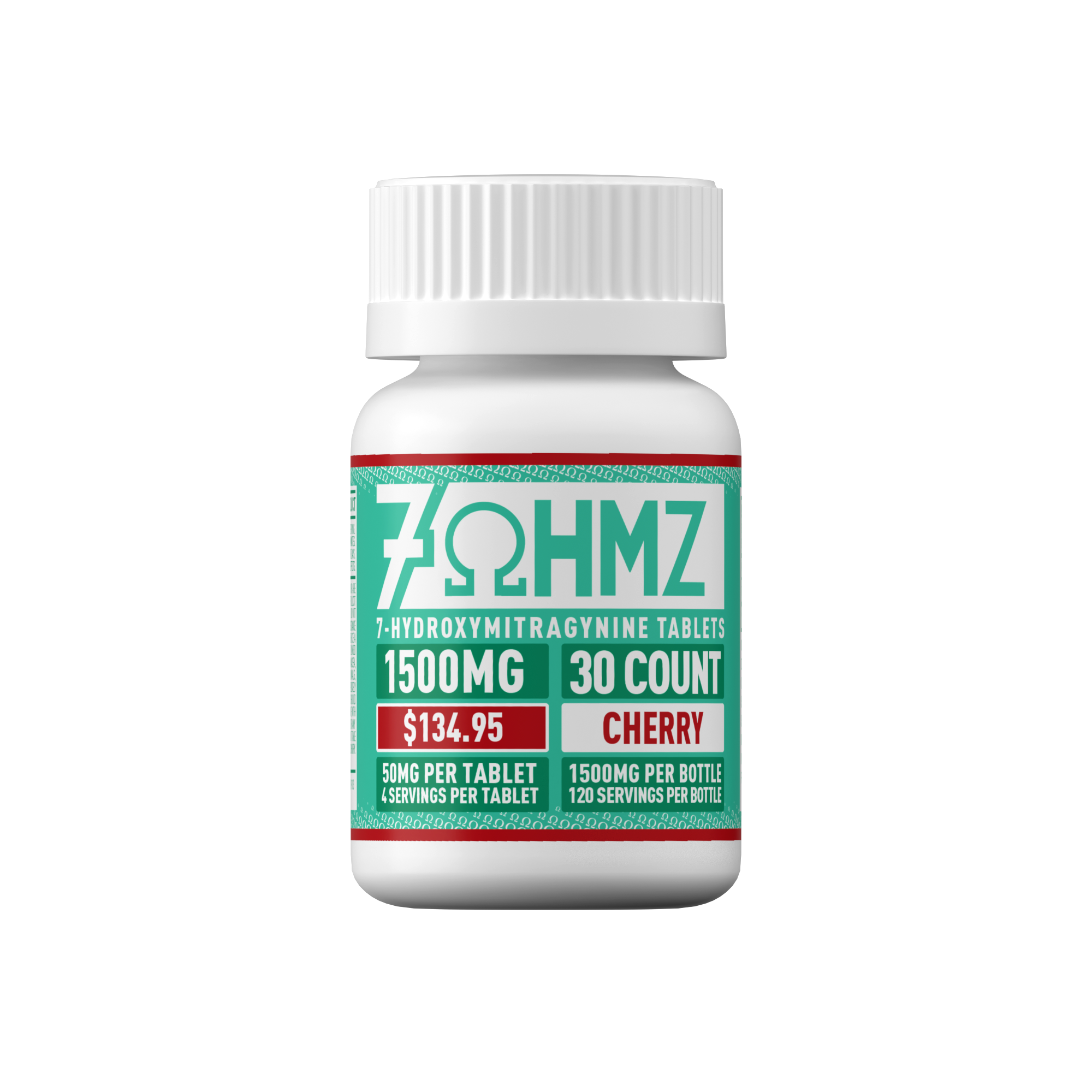 7OHMZ 50mg Tablets - Blue Razz, Cherry, Strawberry, Original (10ct / 30ct / 100ct Bottle)