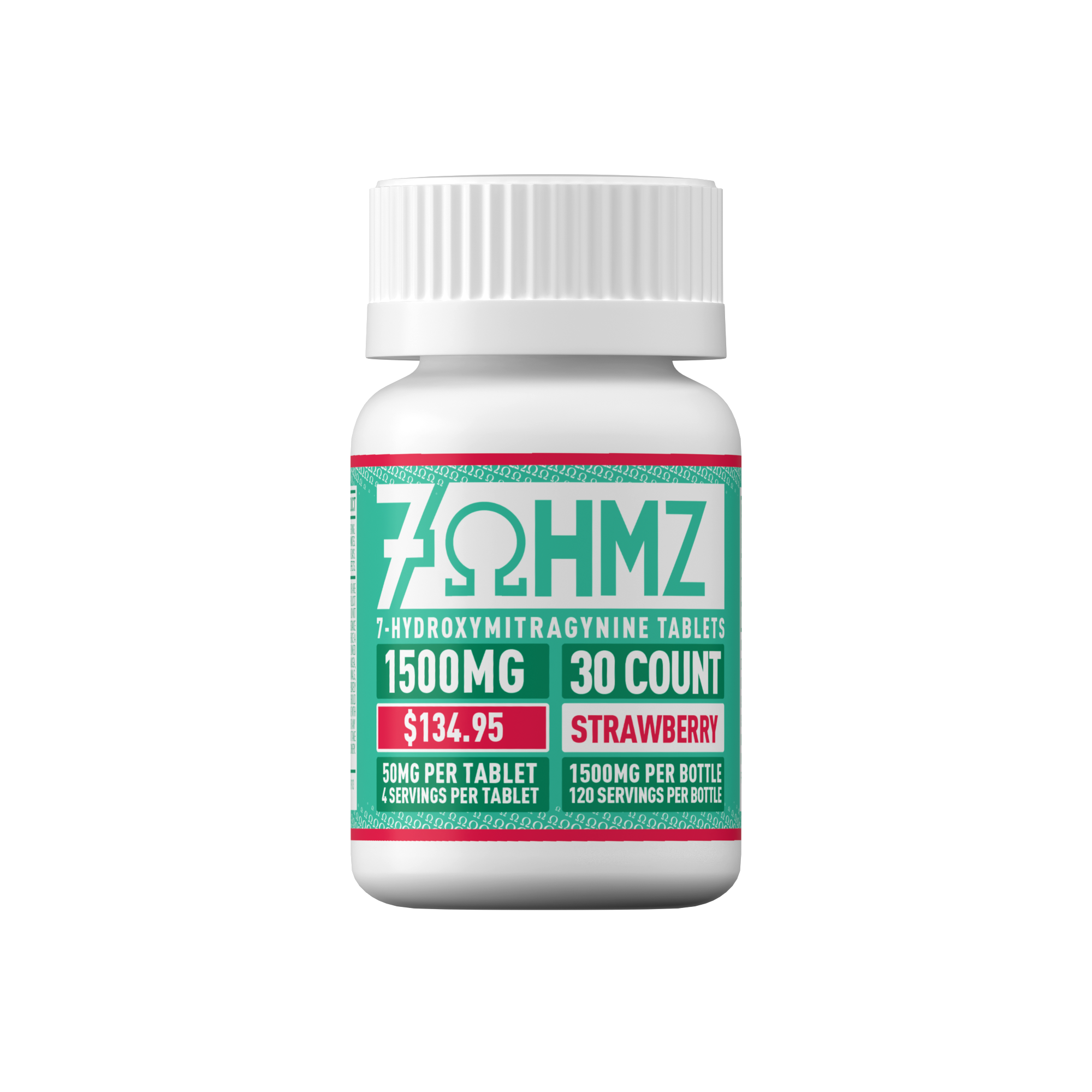 7OHMZ 50mg Tablets - Blue Razz, Cherry, Strawberry, Original (10ct / 30ct / 100ct Bottle)