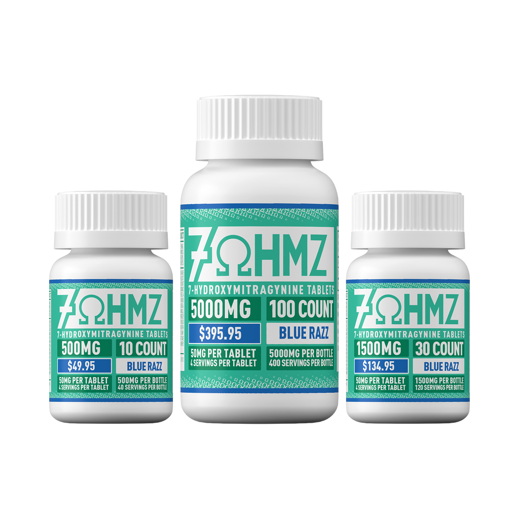 7OHMZ 50mg Tablets - Blue Razz, Cherry, Strawberry, Original (10ct / 30ct / 100ct Bottle)