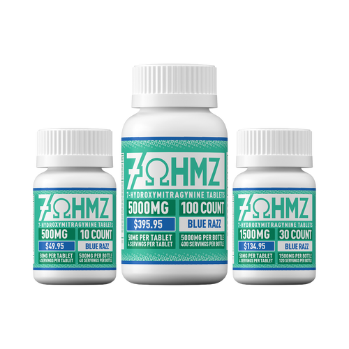 7OHMZ 50mg Tablets - Blue Razz, Cherry, Strawberry, Original (10ct / 30ct / 100ct Bottle)