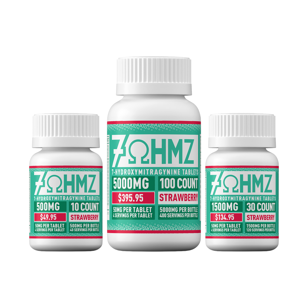 7OHMZ 50mg Tablets - Blue Razz, Cherry, Strawberry, Original (10ct / 30ct / 100ct Bottle)