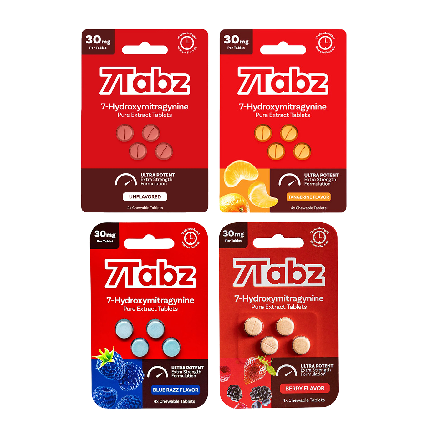 7Tabz Pure Extract Chewable Tablets 30mg (4 Count Pack)