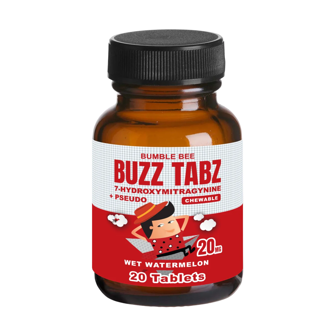 Bumble Bee Buzz Tabz Watermelon (20ct Jar) - 20mg  + Pseudo Chewables