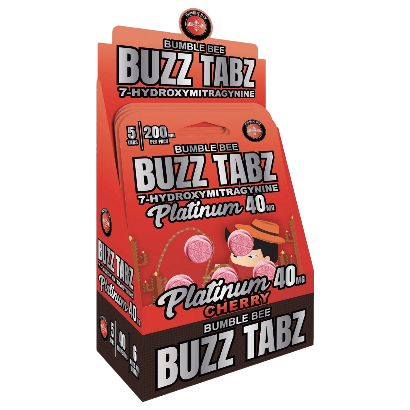 Bumble Bee Buzz Tabz Platinum (Cherry) - Display Box (6 Packs)