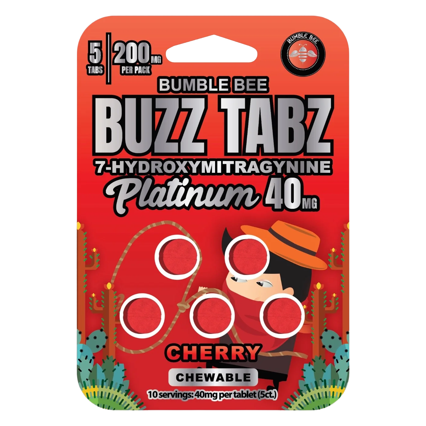 Bumble Bee Buzz Tabz Platinum (Cherry) - 40mg  Chewables