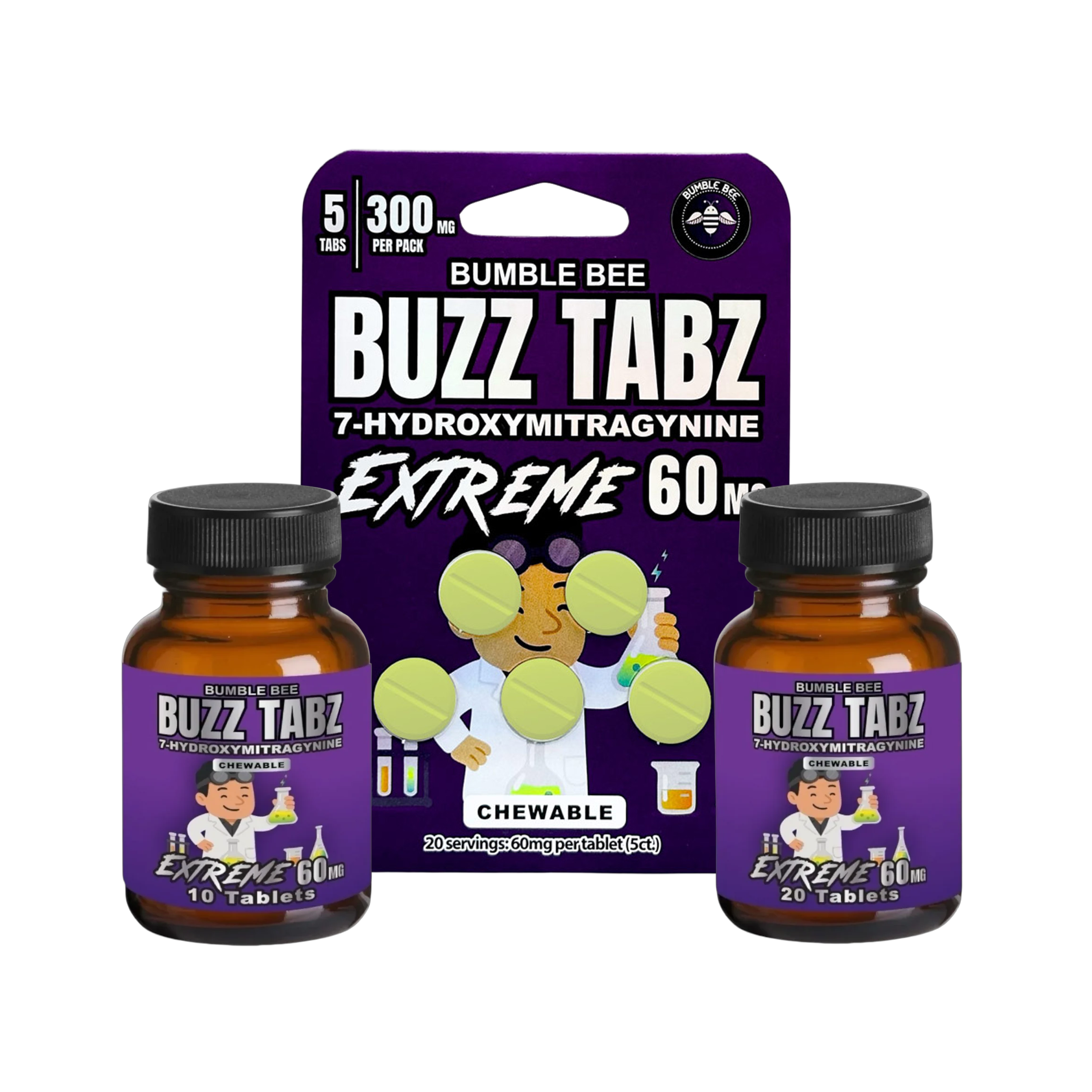 Bumble Bee Buzz Tabz Extreme (5ct / 10ct / 20ct) - 60mg  Chewables