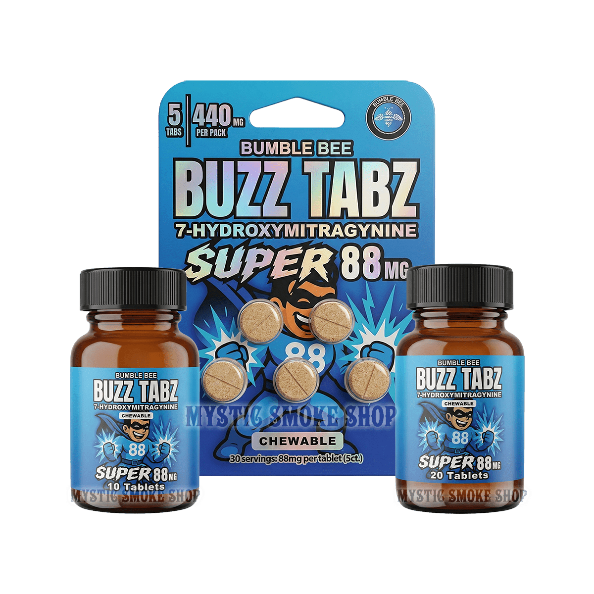 Bumble Bee Buzz Tabz Super 88mg -  Chewable Tablets (5ct / 10ct / 20ct)