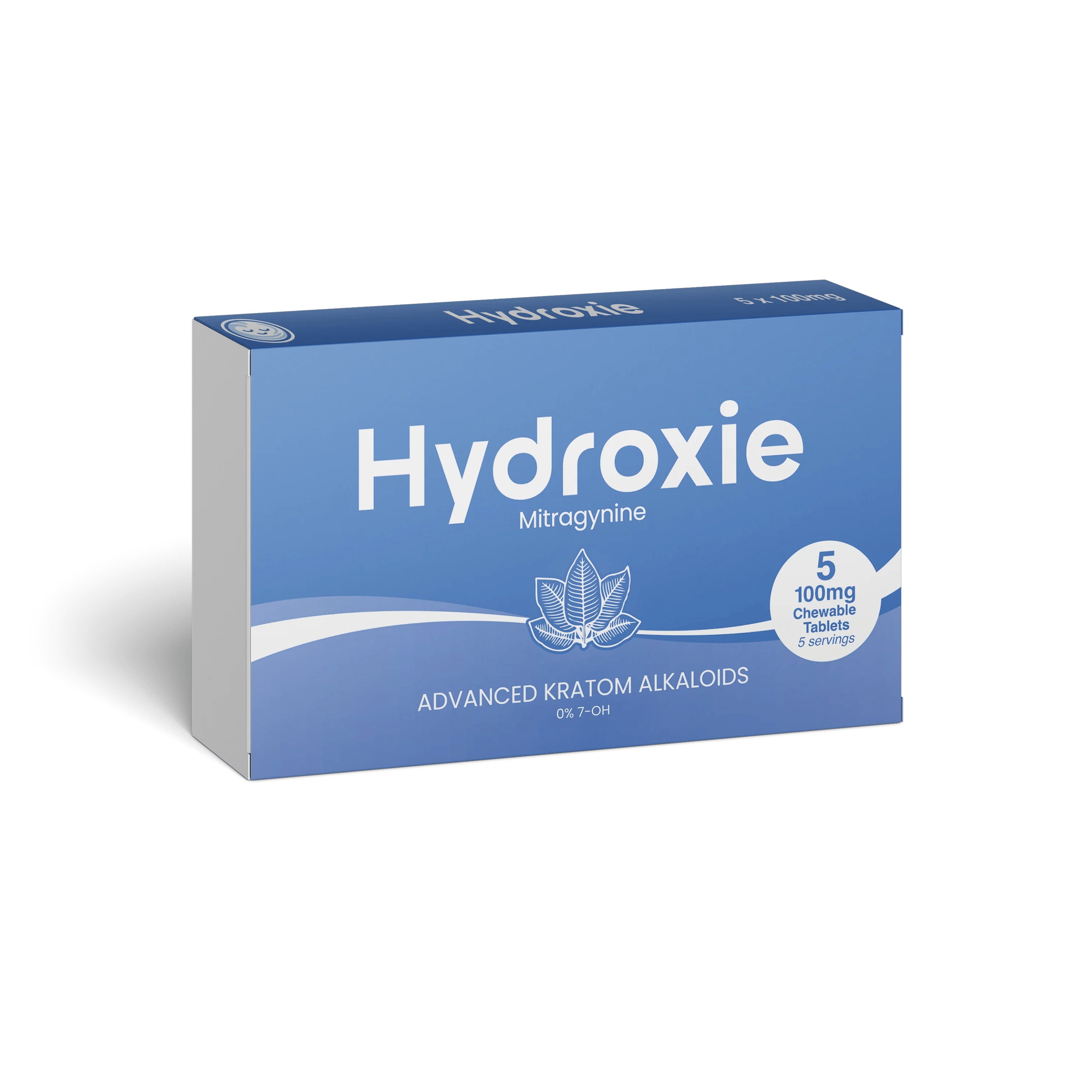 Blue box of Hydroxie with alkaloids on a transparent background